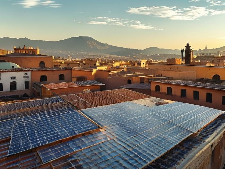 Panneaux solaires sur toit traditionnel